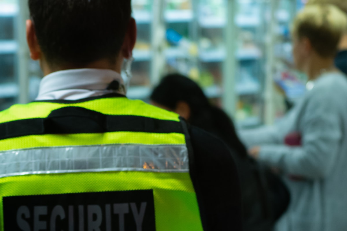 Security officer monitoring operations