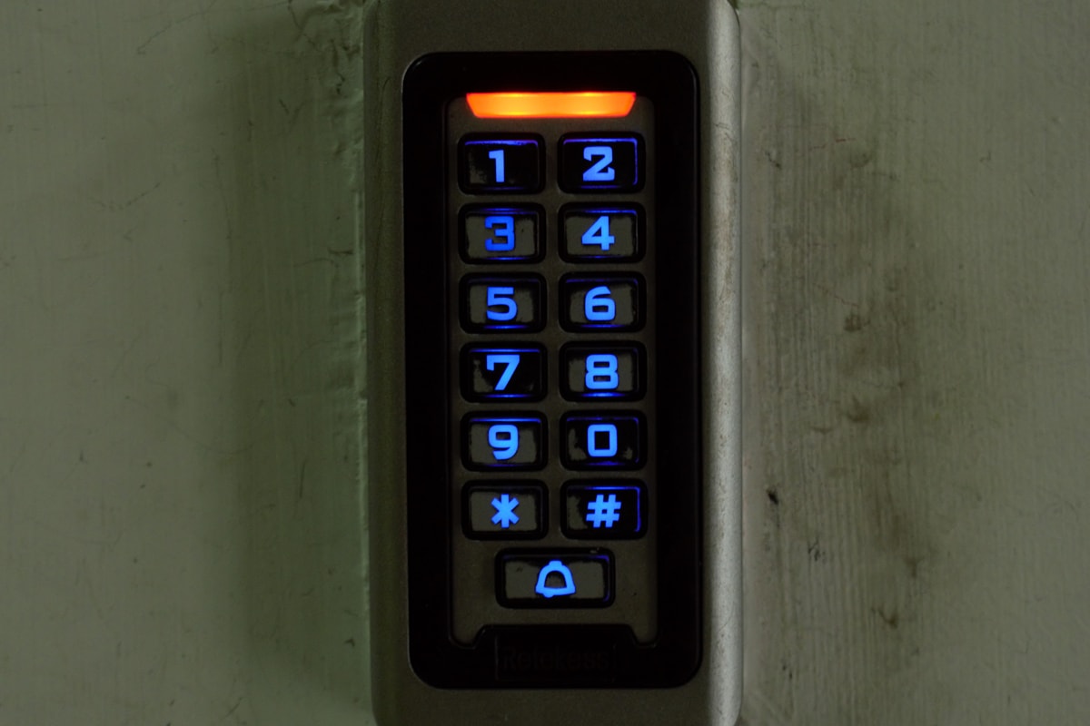 Access control keypad for security resource videos